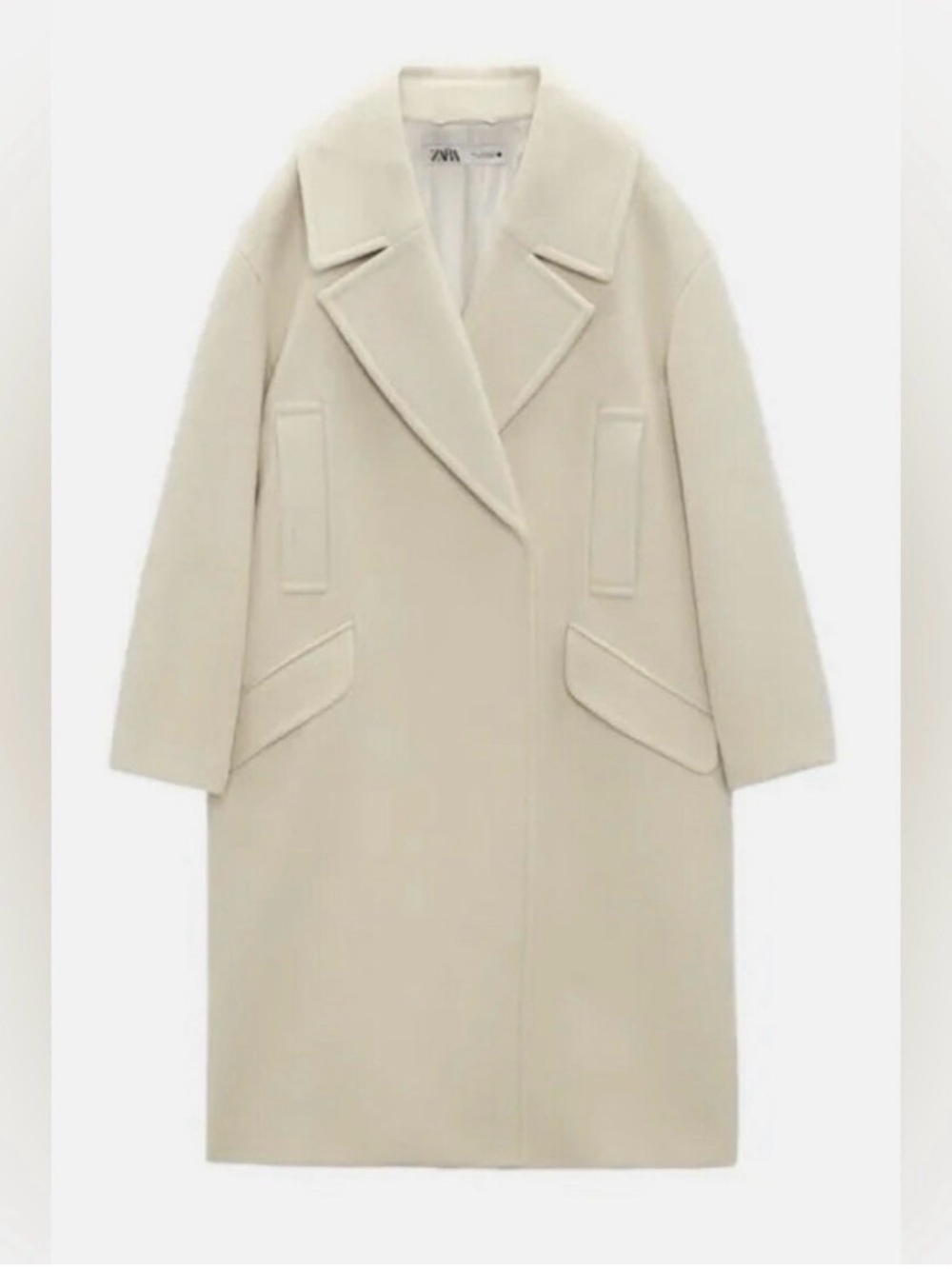 Zara OVERSIZED Cream Winter Coat NWT LARGE